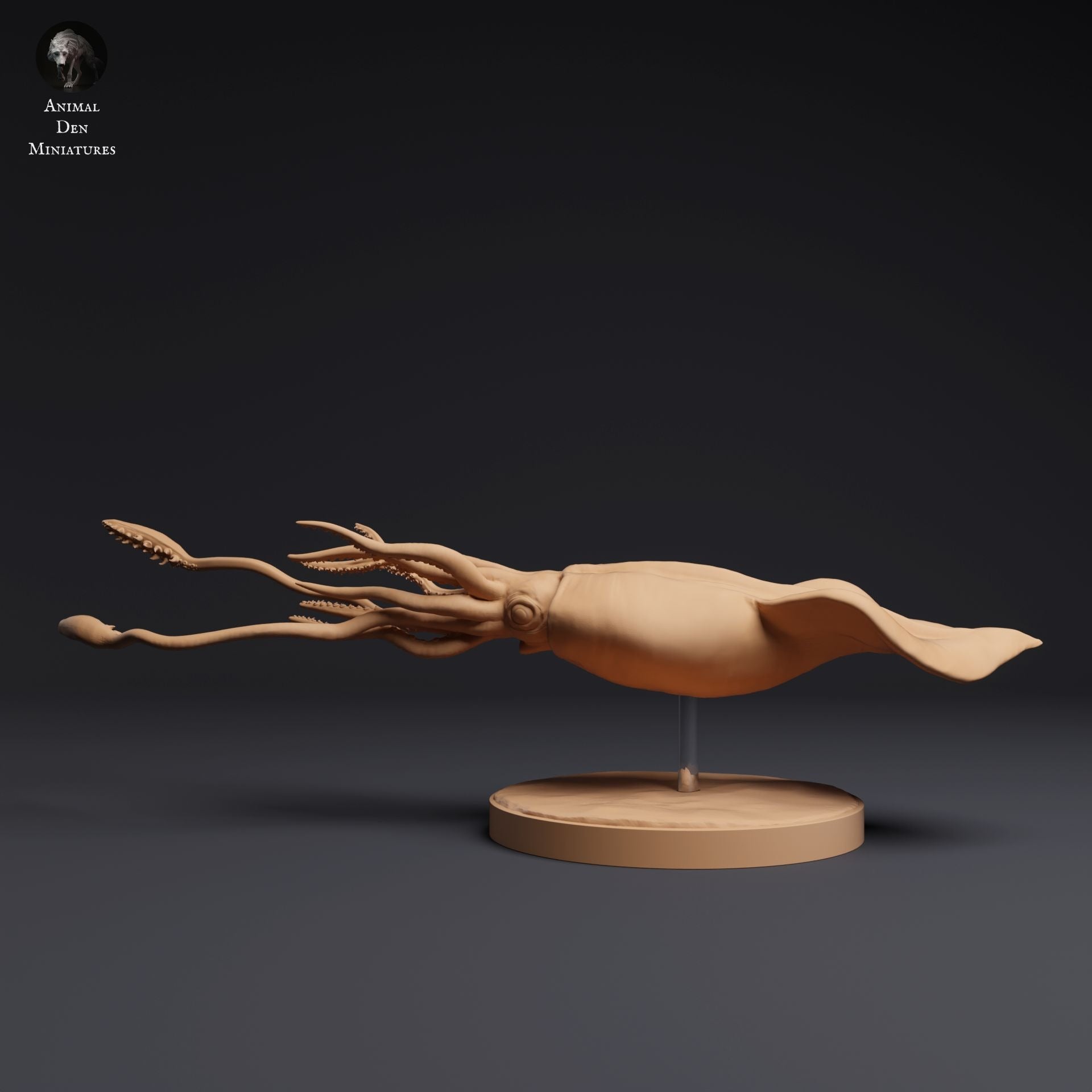 Colossal Squid - 3d Printed 1:100 Scale Miniature Sculpted by Animal Den
