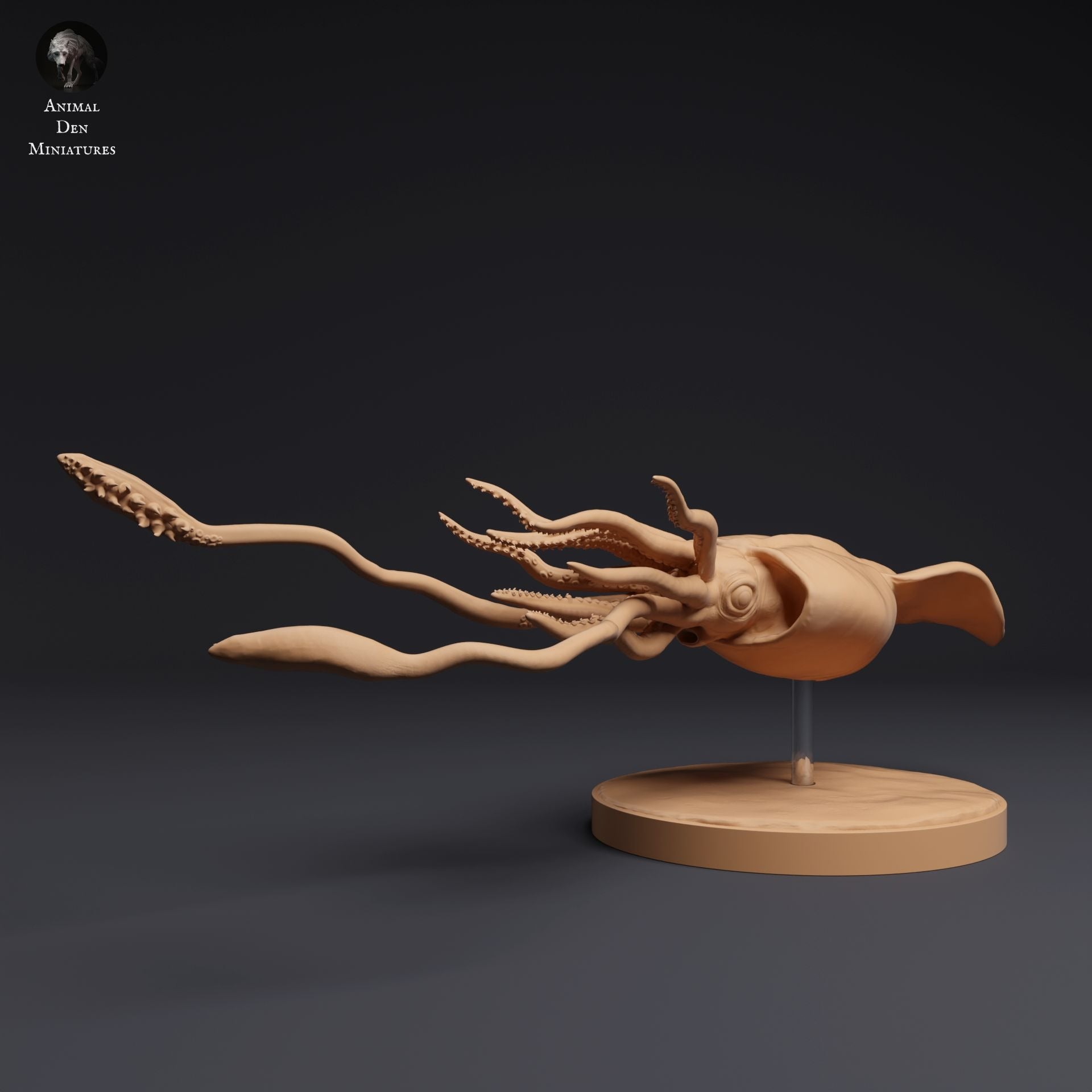 Colossal Squid - 3d Printed 1:100 Scale Miniature Sculpted by Animal Den