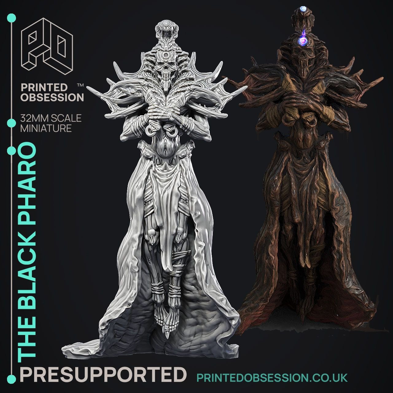 Black Pharo - The Wondering Desert - 3d Printed Miniature Sculpted by Printed Obsession