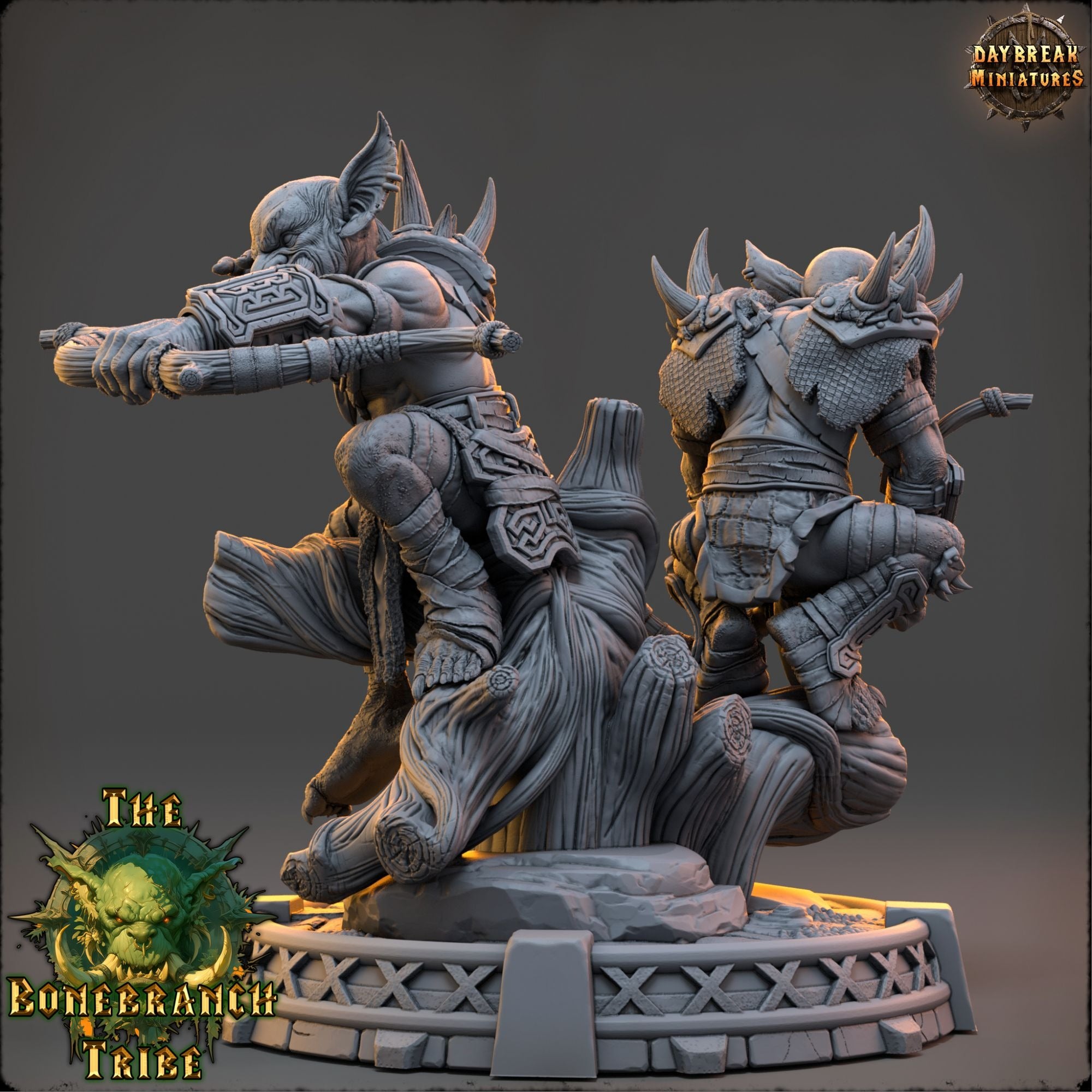 Brothers Mizzik and Hazza Skulker - The Bonebranch Tribe (Goblins) - 3d Printed Miniature sculpted by Daybreak Miniatures