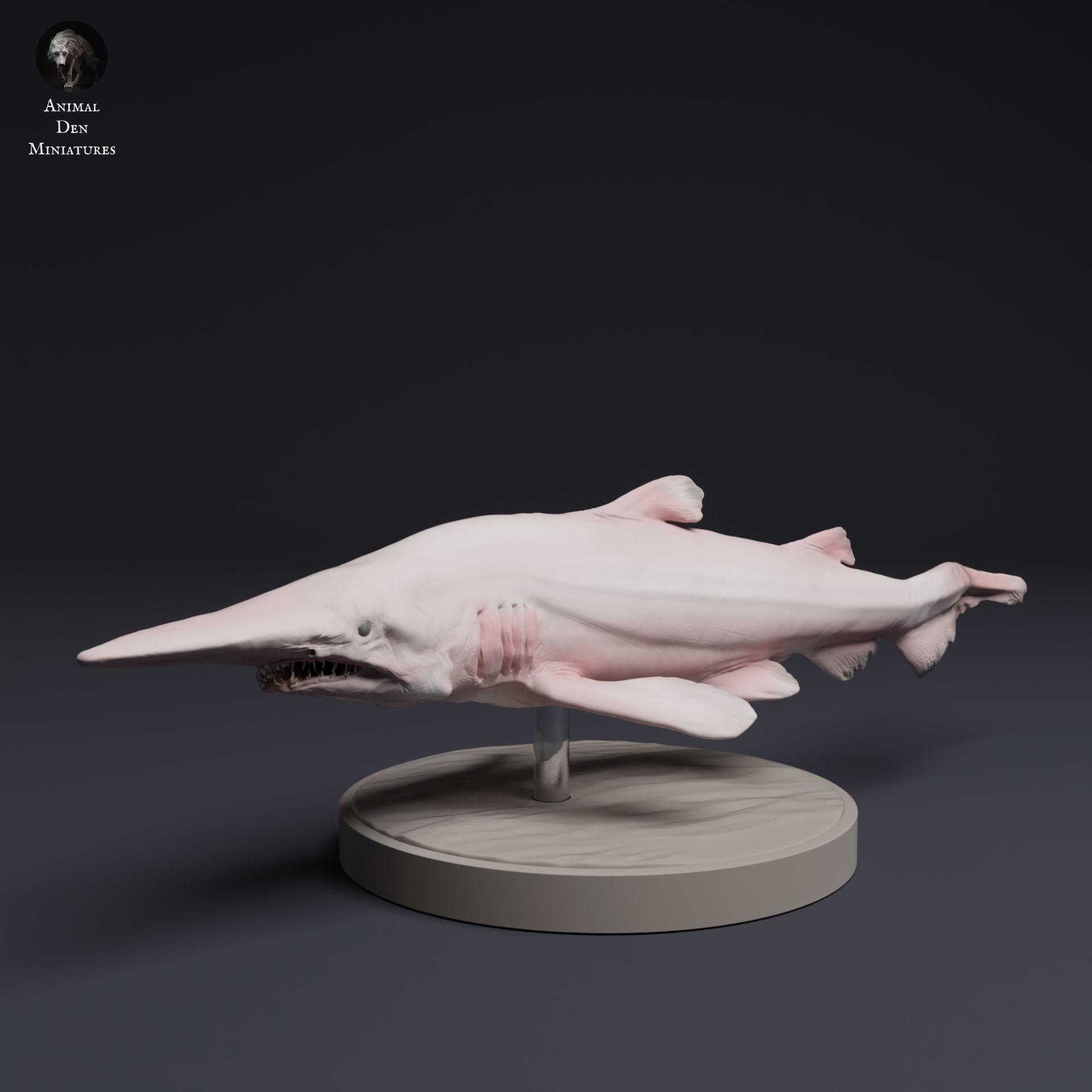 Goblin Shark - 3d Printed 1:32 Scale Miniature Sculpted by Animal Den