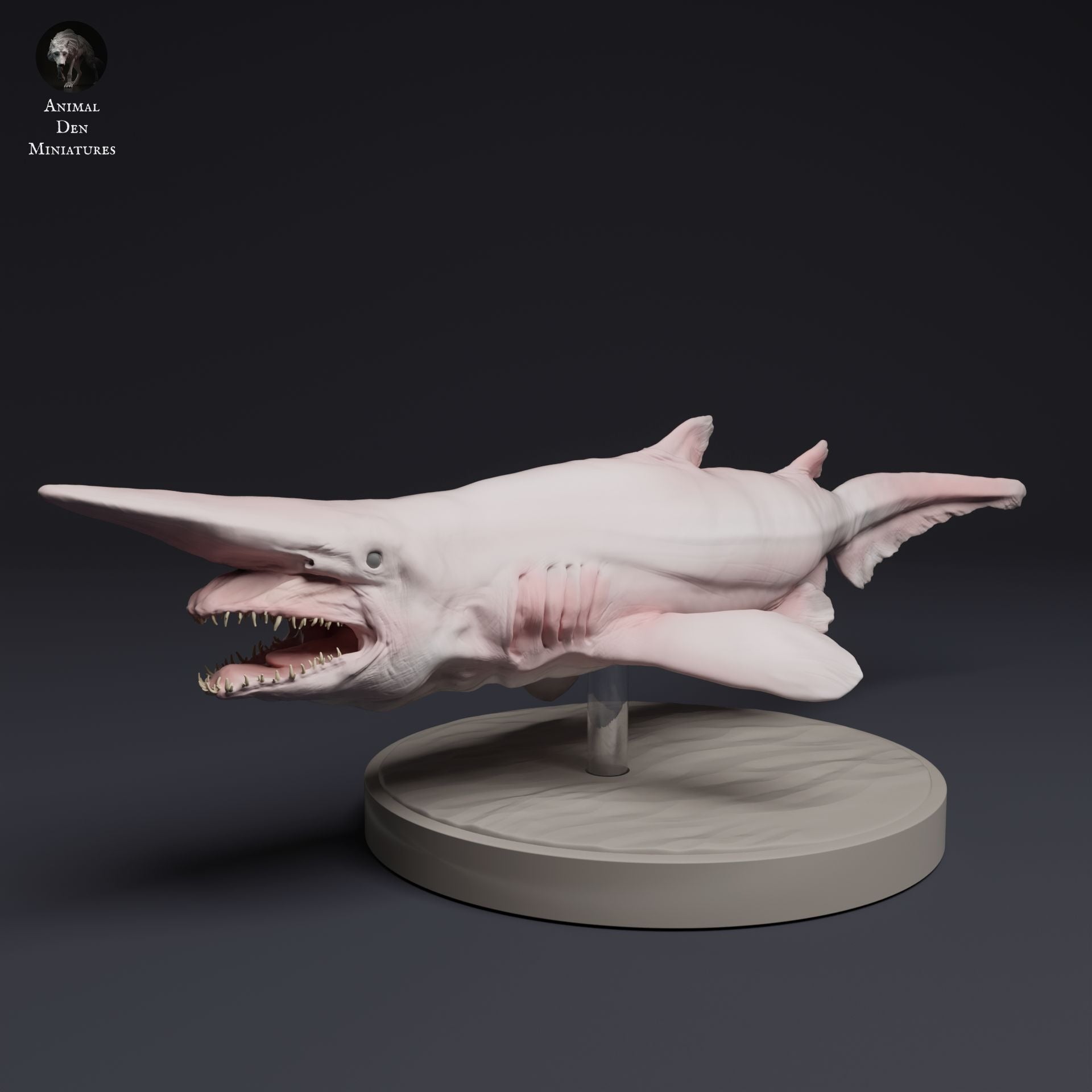 Goblin Shark - 3d Printed 1:32 Scale Miniature Sculpted by Animal Den