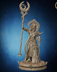 Moon Priestess - Army of Darkness: Dark Elves - 3d Printed Miniature Sculpted by Monolith Arts