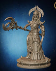 Moon Priestess - Army of Darkness: Dark Elves - 3d Printed Miniature Sculpted by Monolith Arts