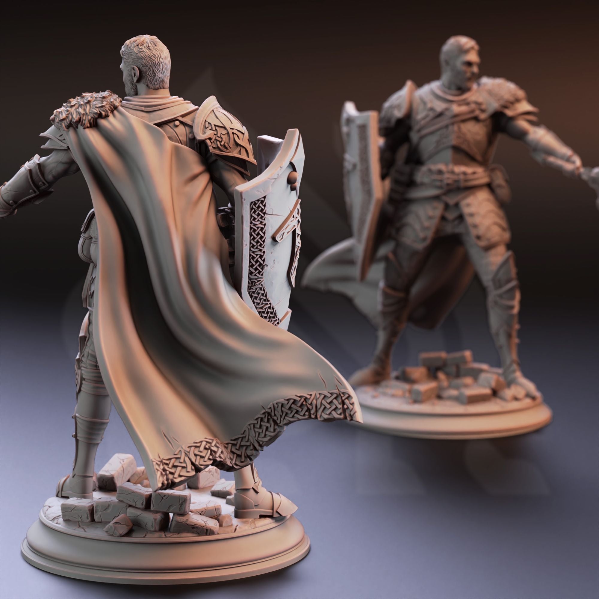 Lizarin, Paladin of Renmaeth - 3d Printed Miniature Sculpted by DM Stash