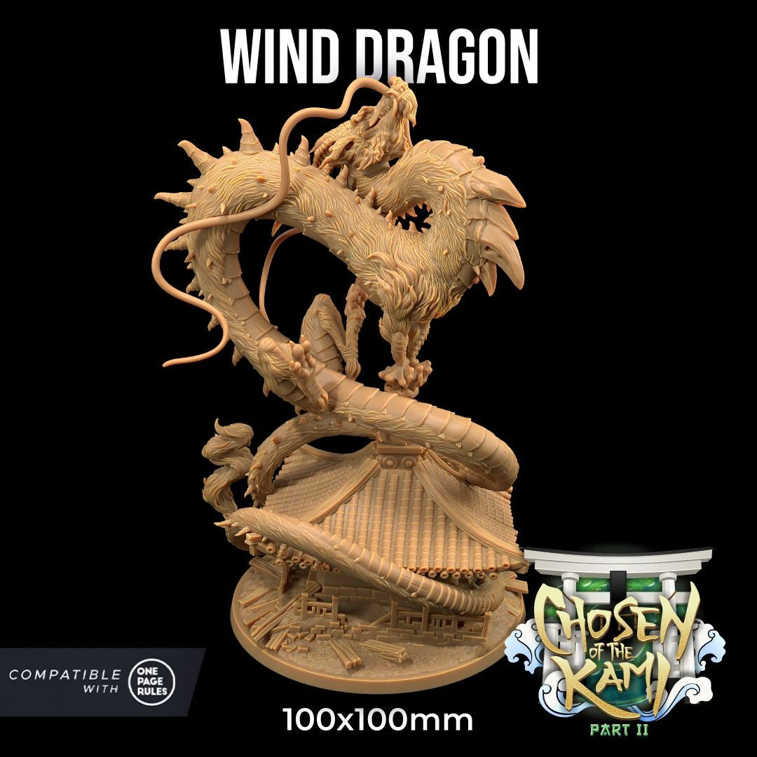 Wind Dragon - Chosen of the Kami - 3d Printed Miniature by Dragon Trappers Lodge