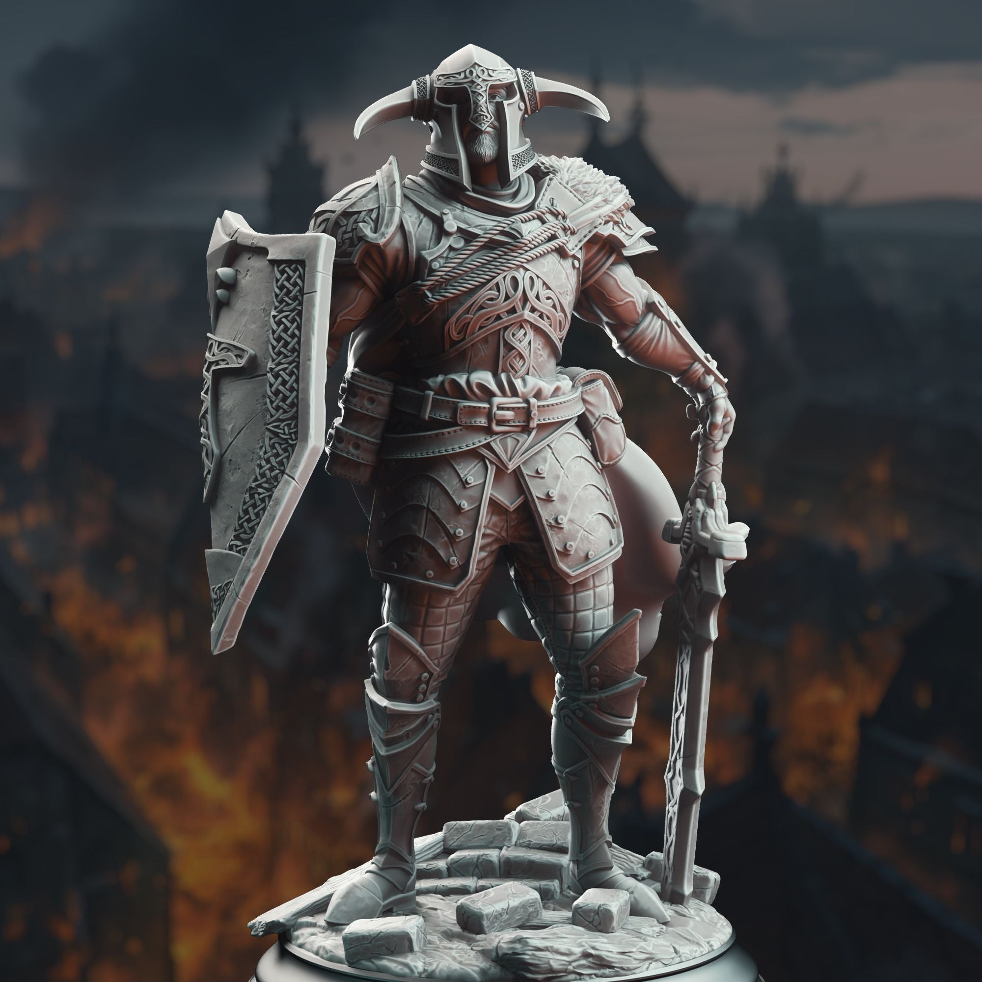 Lizarin, Champion of Renmaeth - 3d Printed Miniature Sculpted by DM Stash