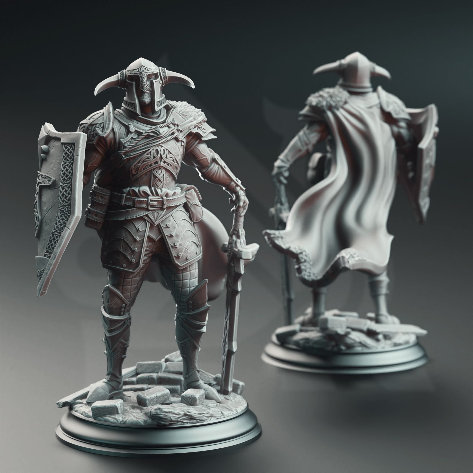 Lizarin, Champion of Renmaeth - 3d Printed Miniature Sculpted by DM Stash