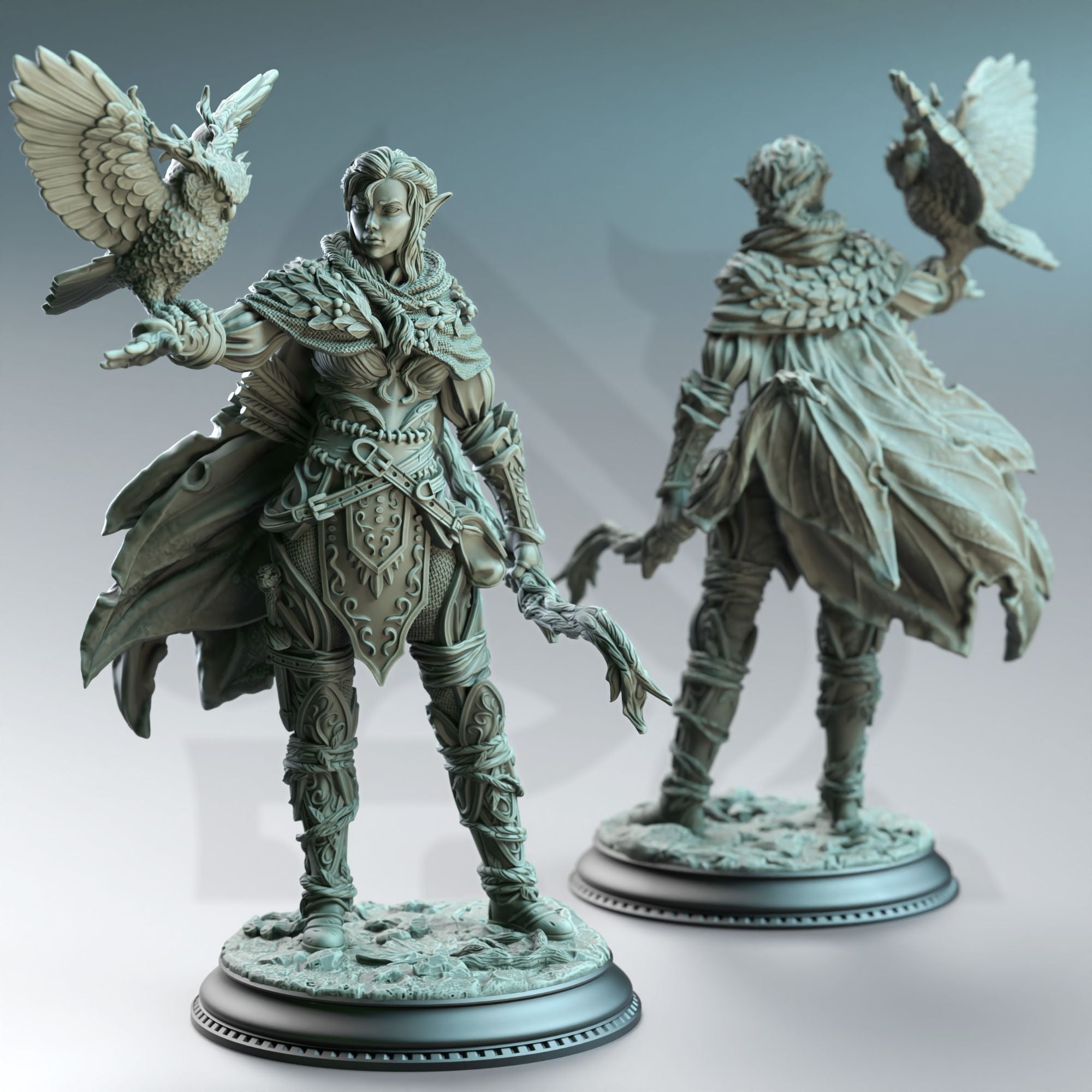 Jesmira the Jaded, Feywalker Ranger - 3d Printed Miniature Sculpted by DM Stash