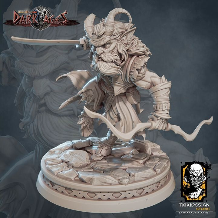 Kaelion Ebonhorns - 3d Printed Miniature Sculpted by Txiki Design Studio