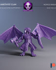 Novice Knights - Amethyst Clan Gargoyles - 3d Printed Miniature Sculpted by Blackcrest Miniatures