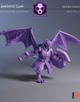Novice Knights - Amethyst Clan Gargoyles - 3d Printed Miniature Sculpted by Blackcrest Miniatures