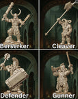Dwarf Champions - Army of Chaos Dwarfs- 3d Printed Miniature Sculpted by Monolith Arts