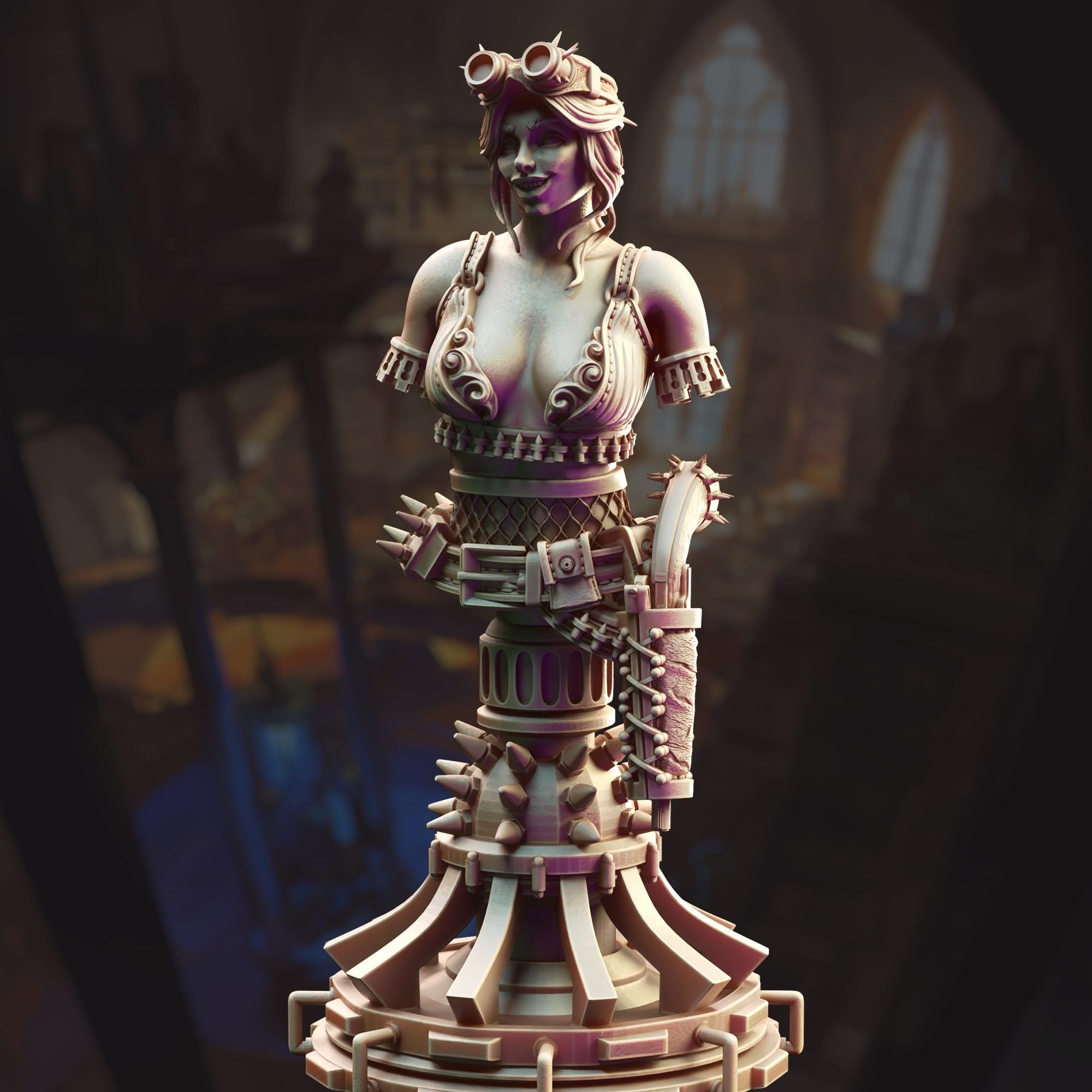 BUST Manic Pixie Boom Girl, Eryial of Arvere - 3d Printed Miniature Sculpted by DM Stash