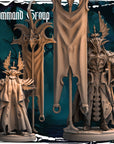 Dark Elf Banner Carrier - Army of Darkness: Dark Elves - 3d Printed Miniature Sculpted by Monolith Arts