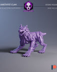 Stone Hounds - Amethyst Clan Gargoyles - 3d Printed Miniature Sculpted by Blackcrest Miniatures
