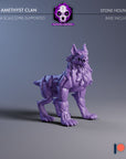 Stone Hounds - Amethyst Clan Gargoyles - 3d Printed Miniature Sculpted by Blackcrest Miniatures
