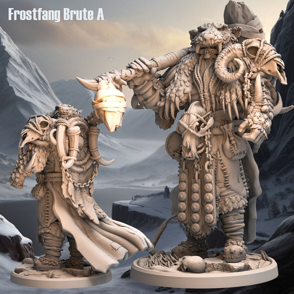 Frostfang Brute - 3d Printed Miniature Sculpted by Monolith Arts