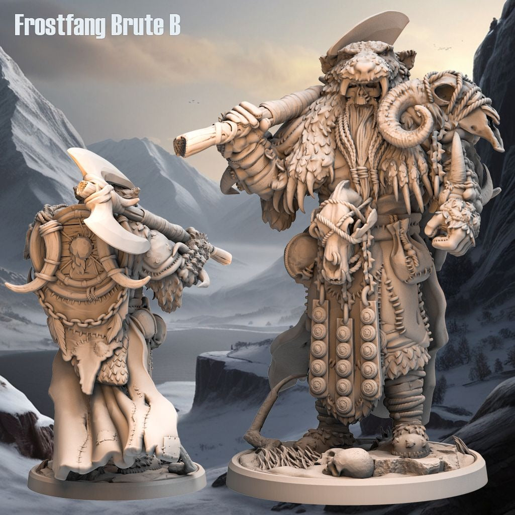 Frostfang Brute - 3d Printed Miniature Sculpted by Monolith Arts