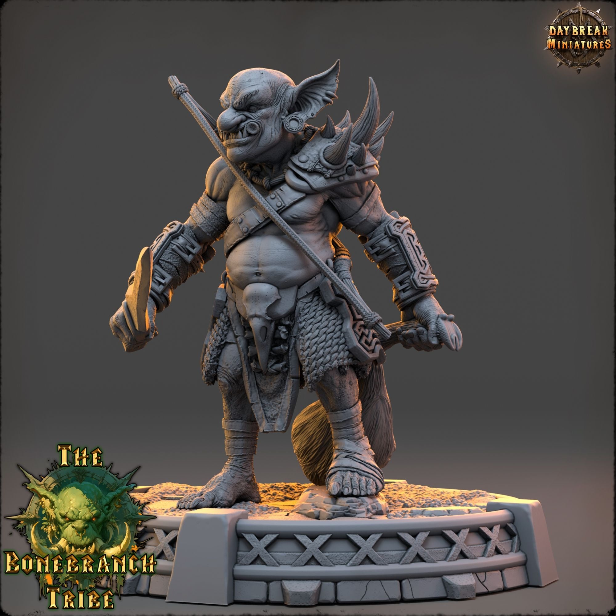 Narkz the Hollow - The Bonebranch Tribe (Goblins) - 3d Printed Miniature sculpted by Daybreak Miniatures