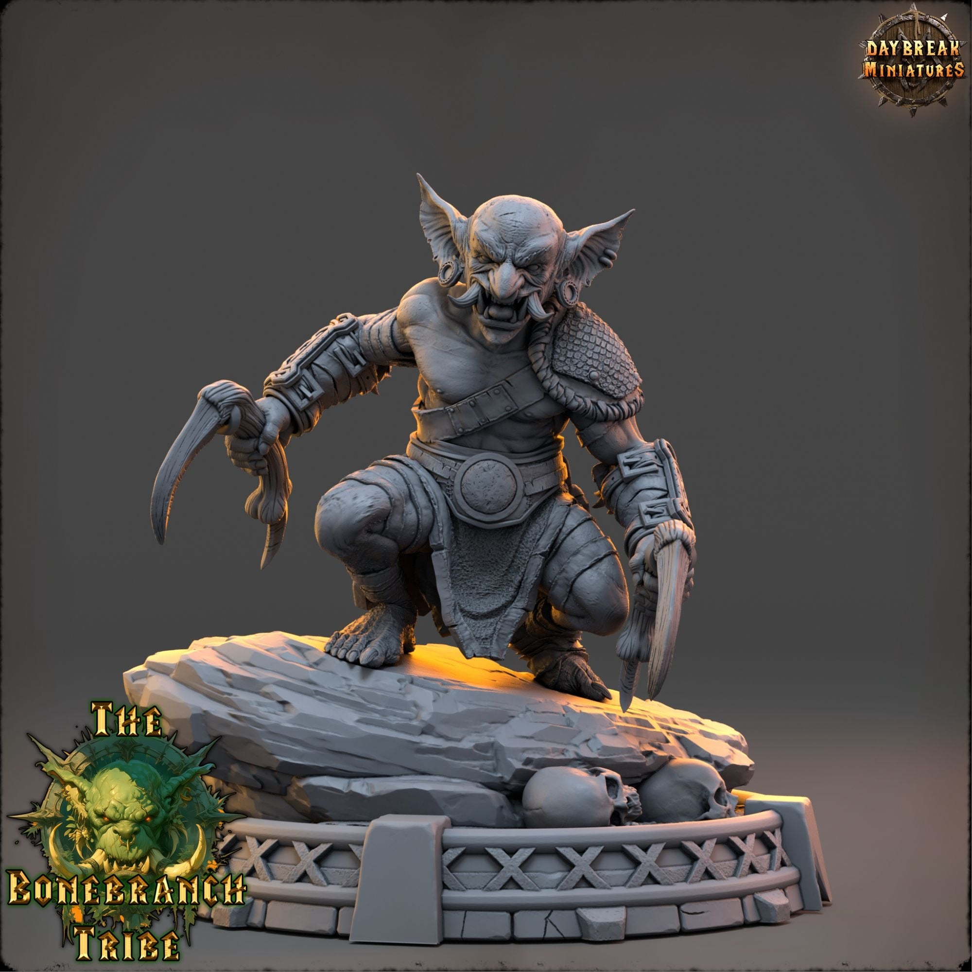 Thrizz Sharpnose - The Bonebranch Tribe (Goblins) - 3d Printed Miniature sculpted by Daybreak Miniatures