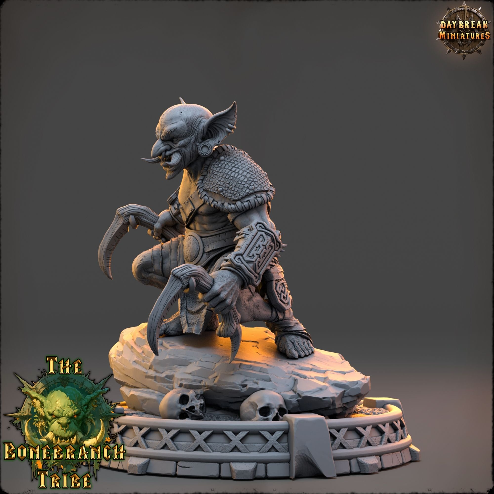 Thrizz Sharpnose - The Bonebranch Tribe (Goblins) - 3d Printed Miniature sculpted by Daybreak Miniatures