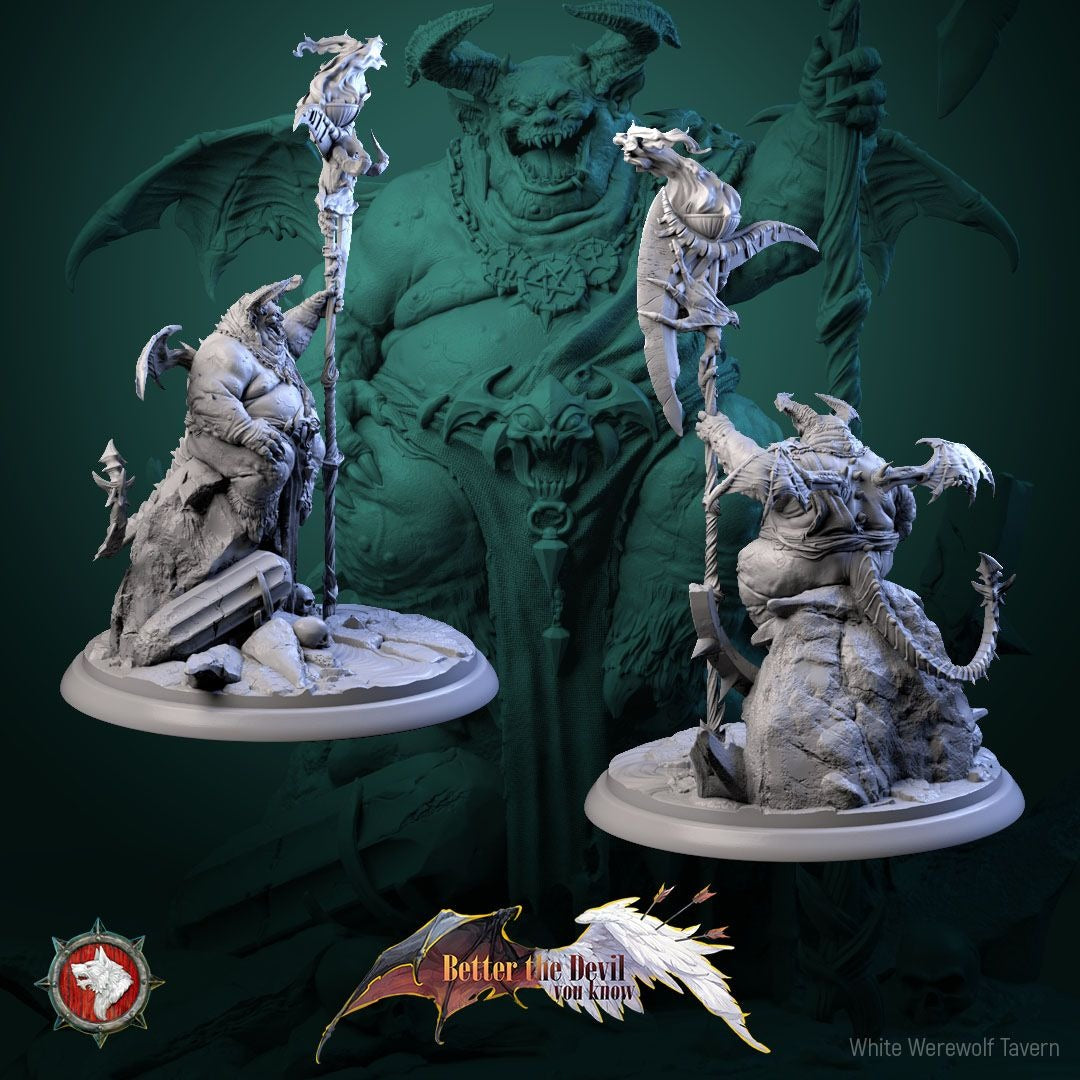 Gal'Garin the Usurper - Better the Devil You Know - 3d Printed Miniature Sculpted by White Werewolf Tavern