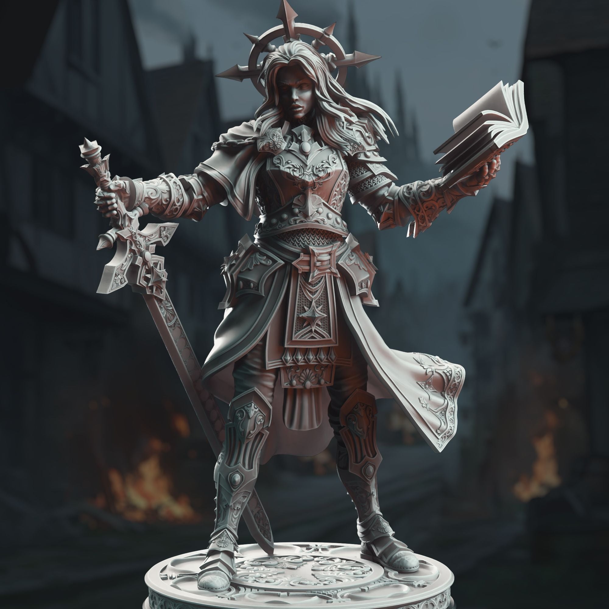 Johanna Saffron the Scorned, Vengeance Paladin - 3d Printed Miniature Sculpted by DM Stash