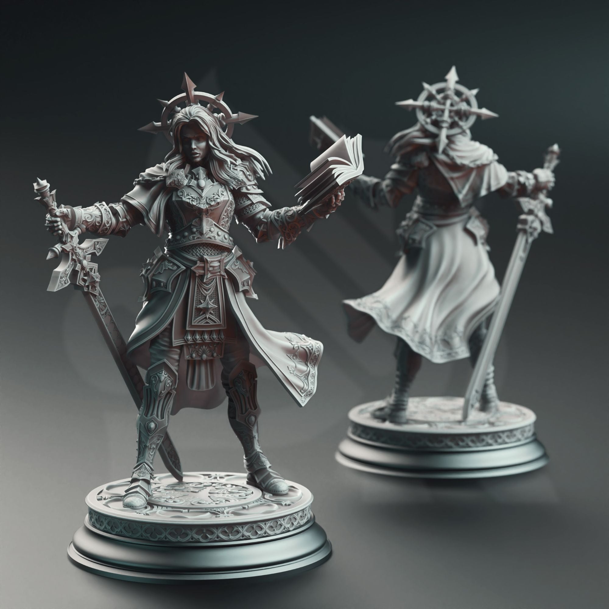 Johanna Saffron the Scorned, Vengeance Paladin - 3d Printed Miniature Sculpted by DM Stash