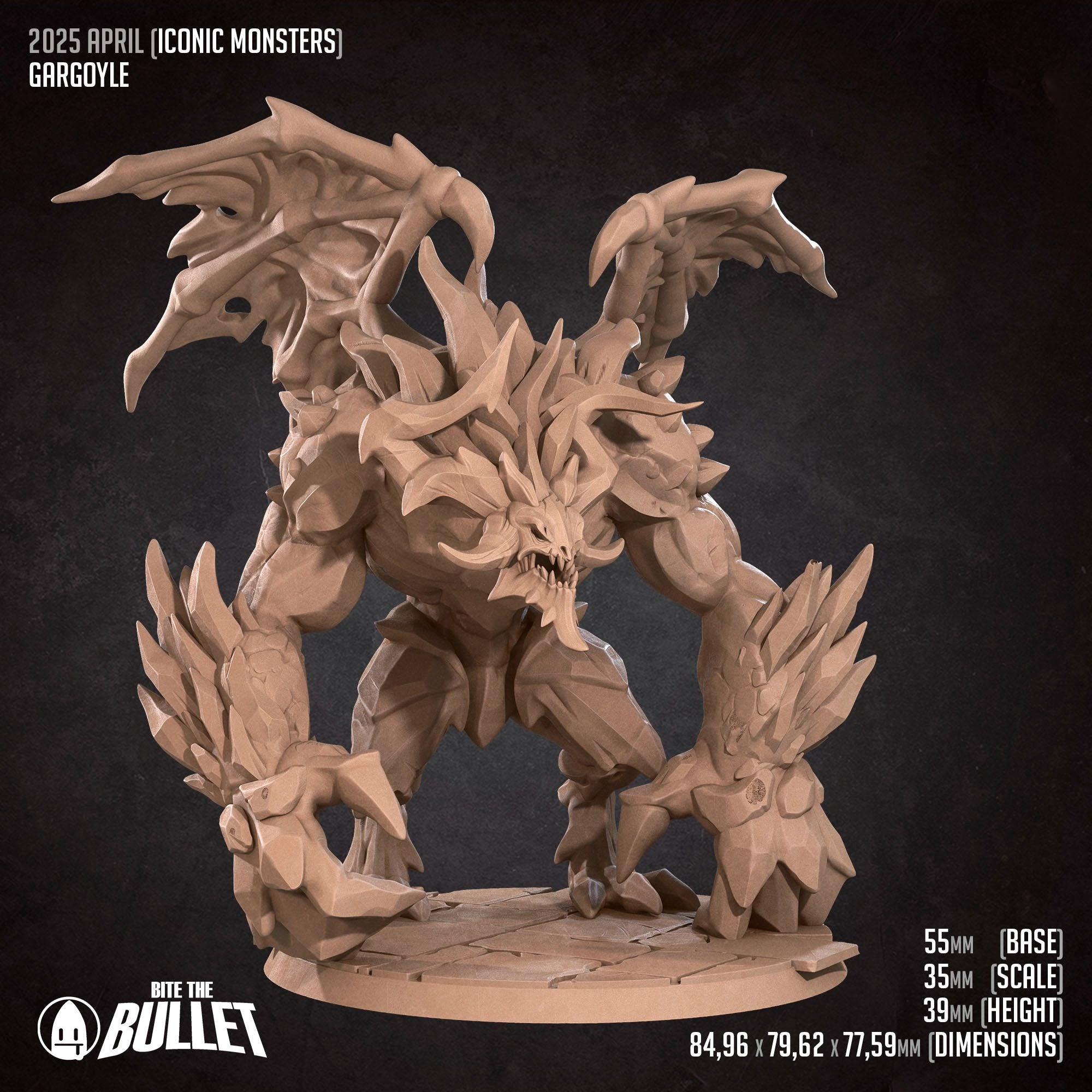 Gargoyle - Iconic Monsters - 3d Printed Miniature sculpted by Bite the Bullet