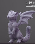 Wyrmine - Curious Critters of Whimsy Isle - 3d Printed Miniature Sculpted by Velrock Art Miniatures