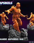 Humanoid Amphibious Man - 3d Printed Miniature Sculpted by Papsikels Miniatures