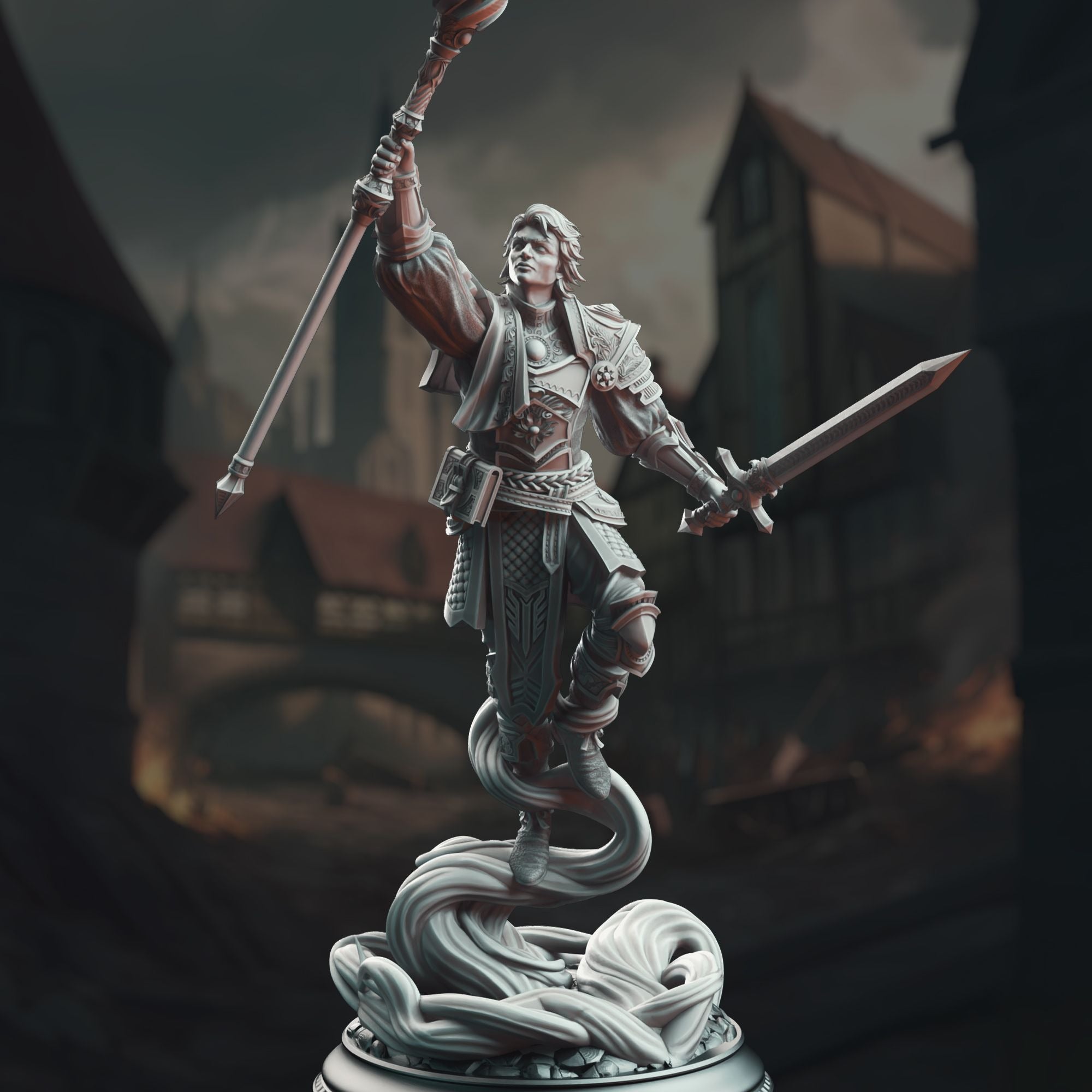 Chandler Marks, Court Mage of Grimhelm - 3d Printed Miniature Sculpted by DM Stash