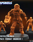 Infested Colonial Space Combat Engineer - 3d Printed Miniature Sculpted by Papsikels Miniatures