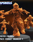 Infested Colonial Space Combat Engineer - 3d Printed Miniature Sculpted by Papsikels Miniatures