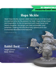 Hops McAle, Rabbit Bard - Brambleheart - 3d Printed Miniature sculpted by Kraken Games Lab