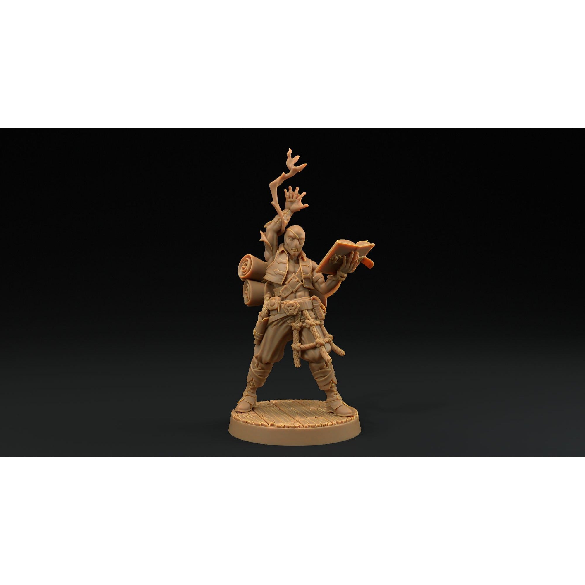 Bamf Tx'Aru, Storm Wizard - Hunt for the Last Sea Angel - 3d Printed Miniature Sculpted by Dragon Trappers Lodge
