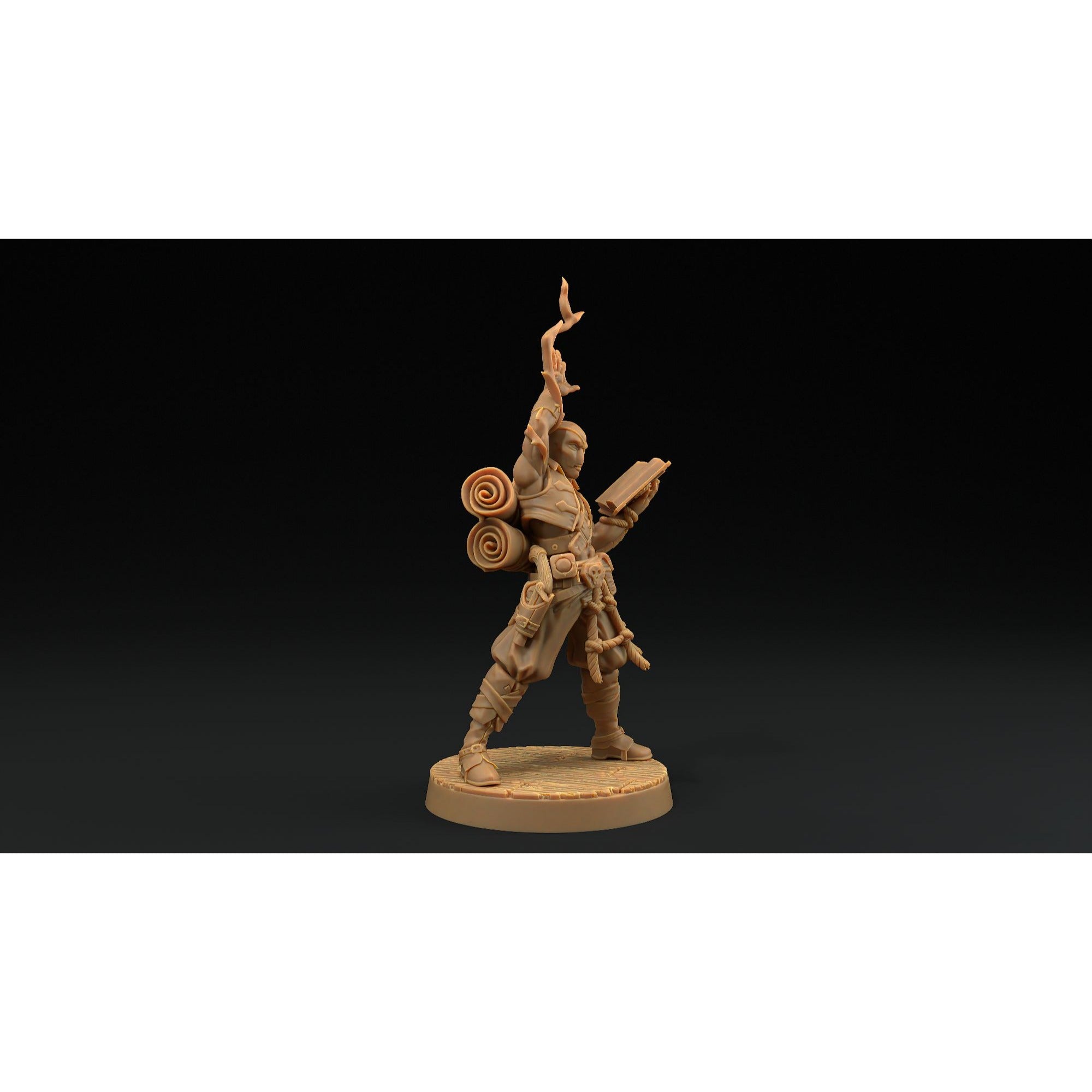 Bamf Tx'Aru, Storm Wizard - Hunt for the Last Sea Angel - 3d Printed Miniature Sculpted by Dragon Trappers Lodge