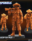 Helicopter Pilot - 3d Printed Miniature Sculpted by Papsikels Miniatures