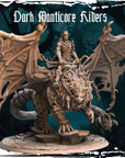 Dark Manticore Riders - Army of Darkness: Dark Elves - 3d Printed Miniature Sculpted by Monolith Arts