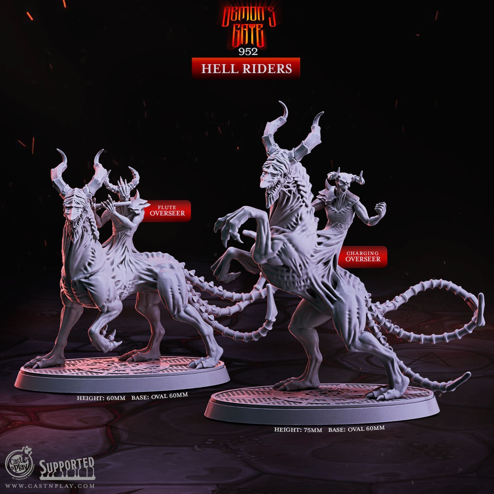 Hell Riders - Demon's Gate - 3d Printed Miniature Sculpted by Cast N Play