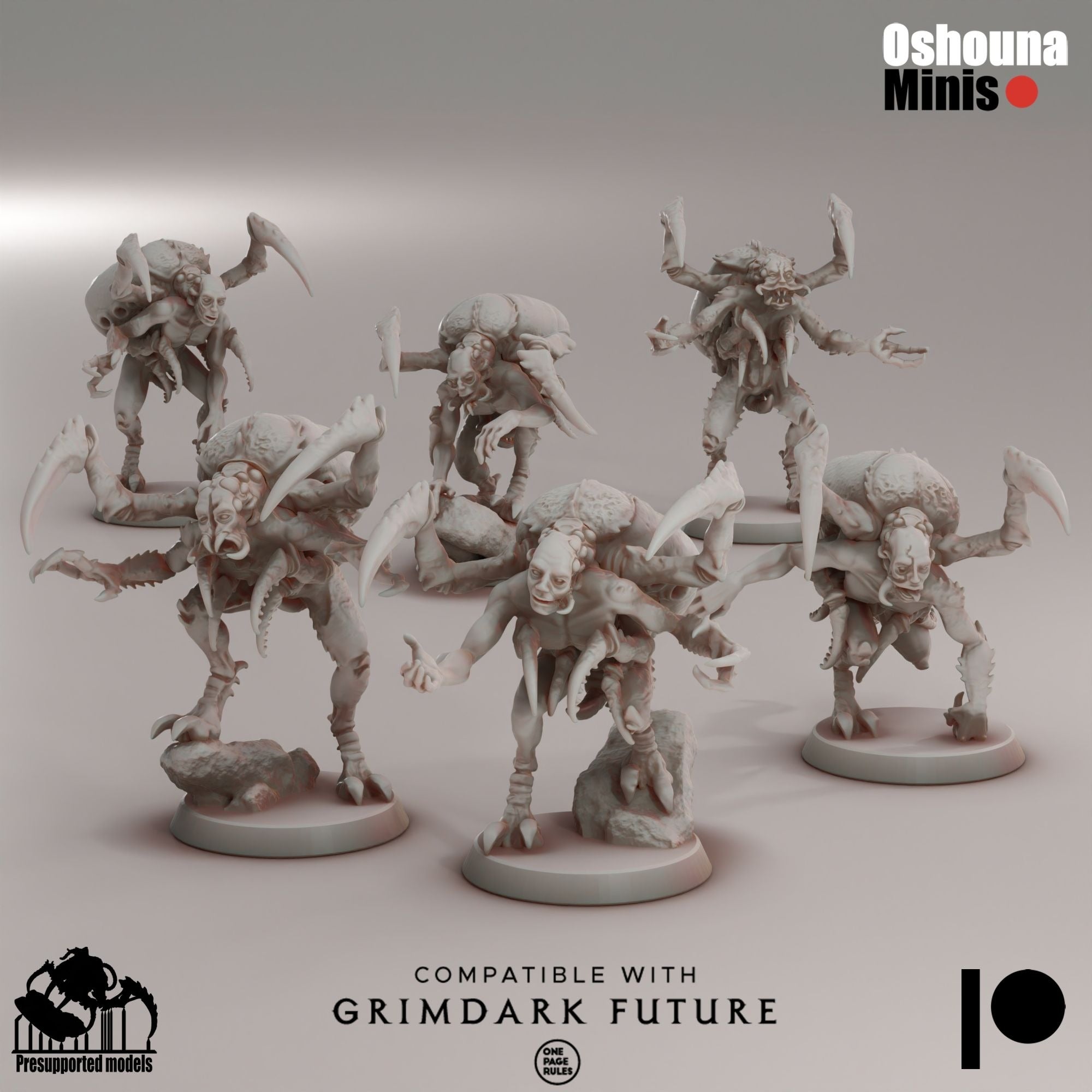 Deep Hive Infected Crabsmen - 3d Printed Miniature by OshounaMinis