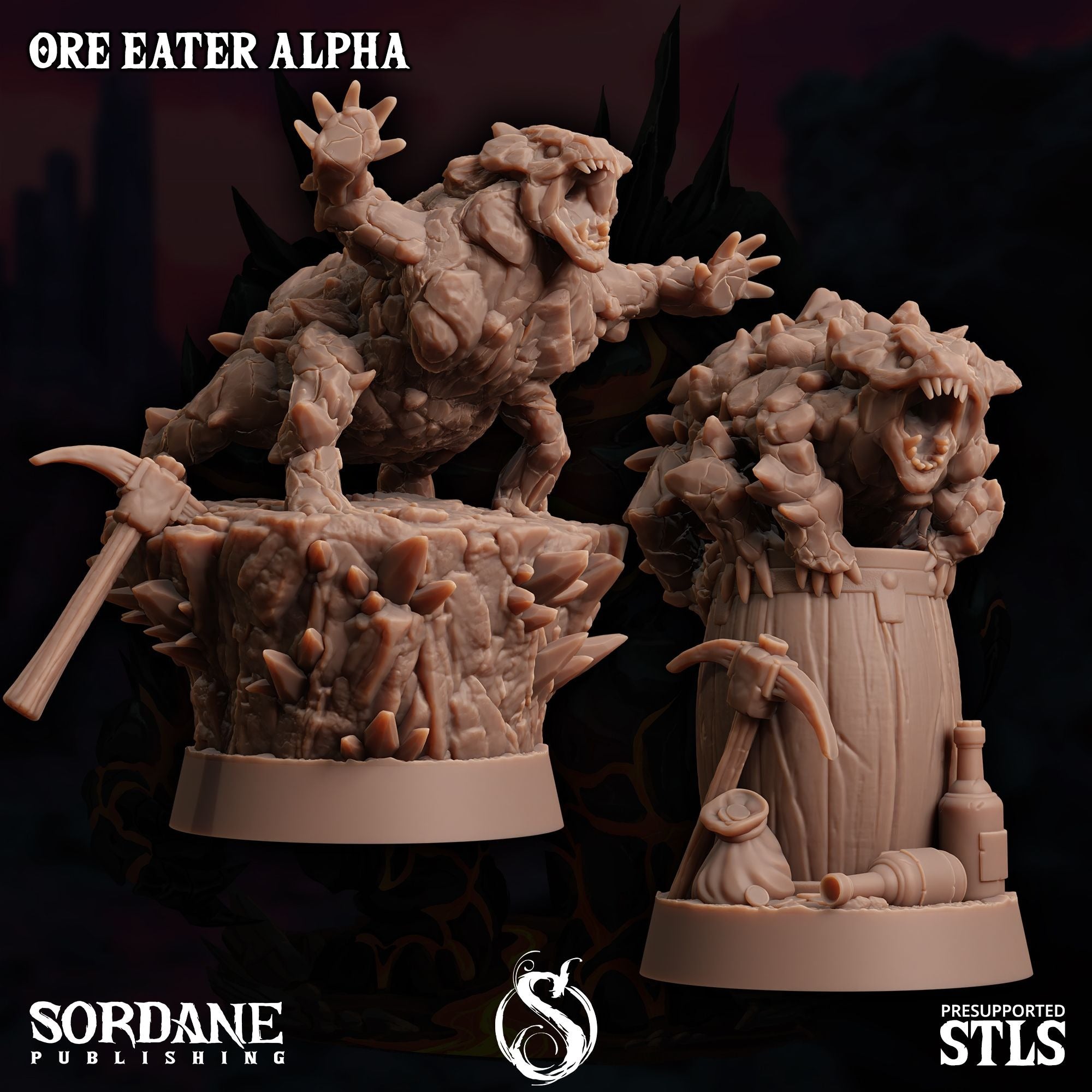 Alpha Ore Eater -  3d Printed Miniature Sculpted by Sordane Publishing