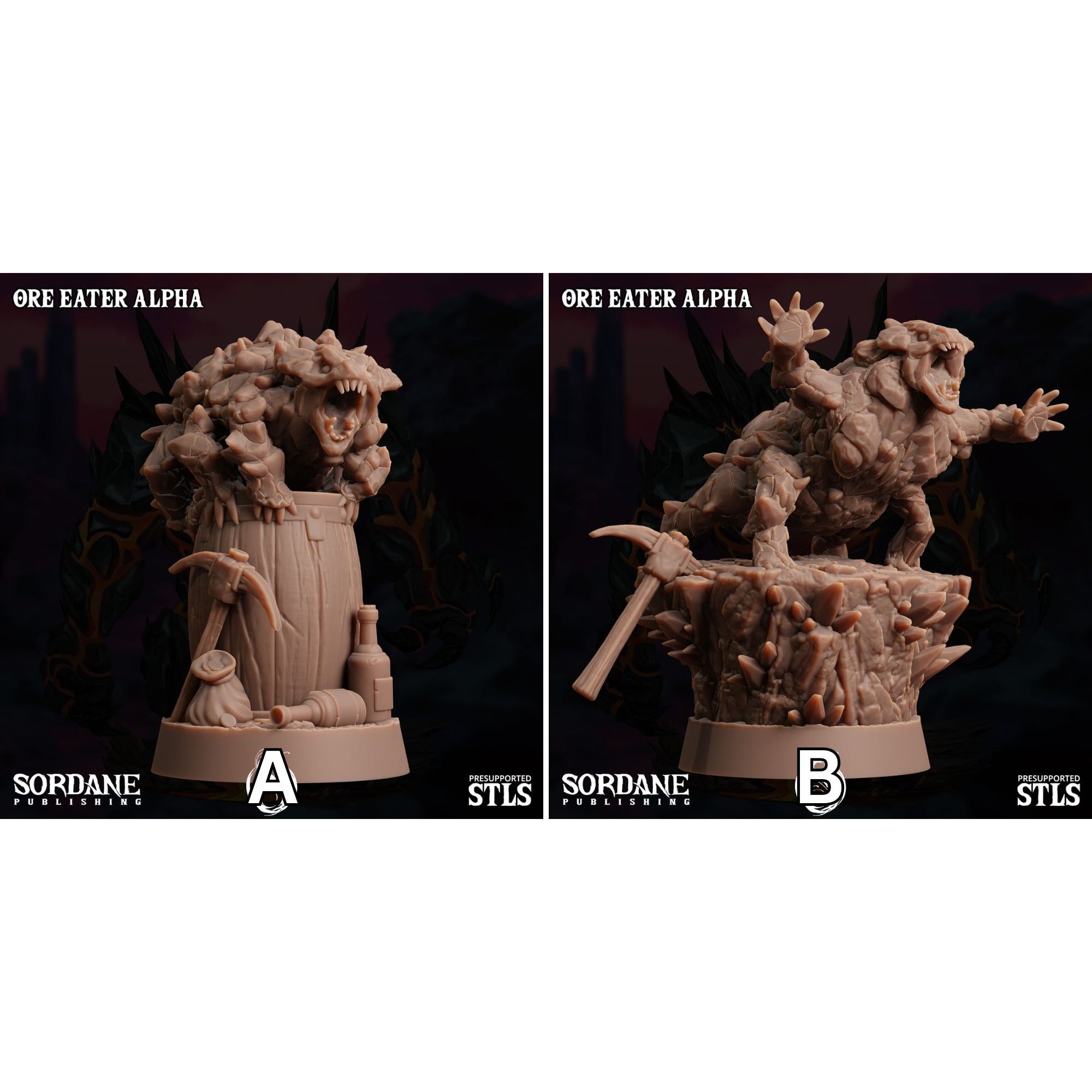 Alpha Ore Eater -  3d Printed Miniature Sculpted by Sordane Publishing