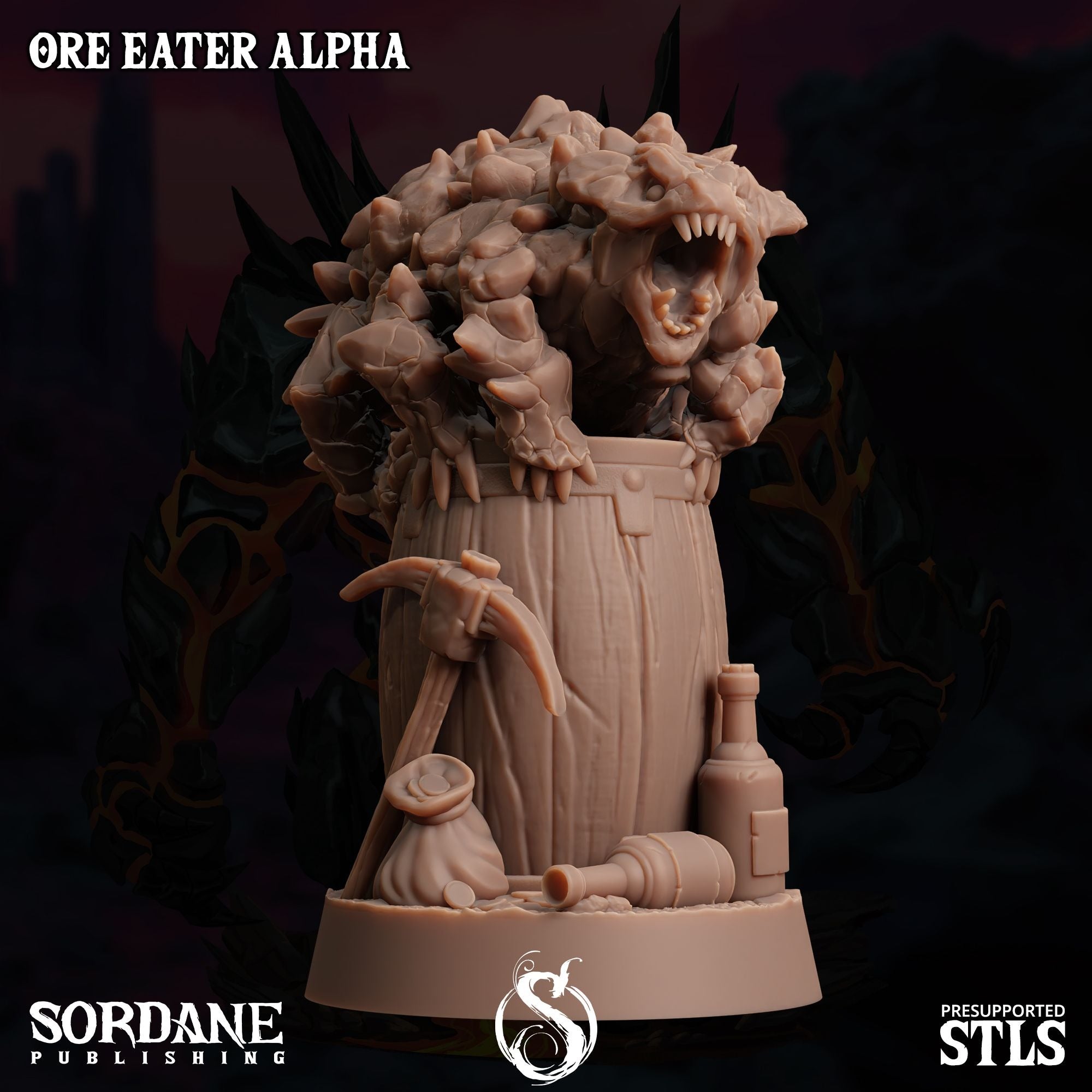 Alpha Ore Eater -  3d Printed Miniature Sculpted by Sordane Publishing