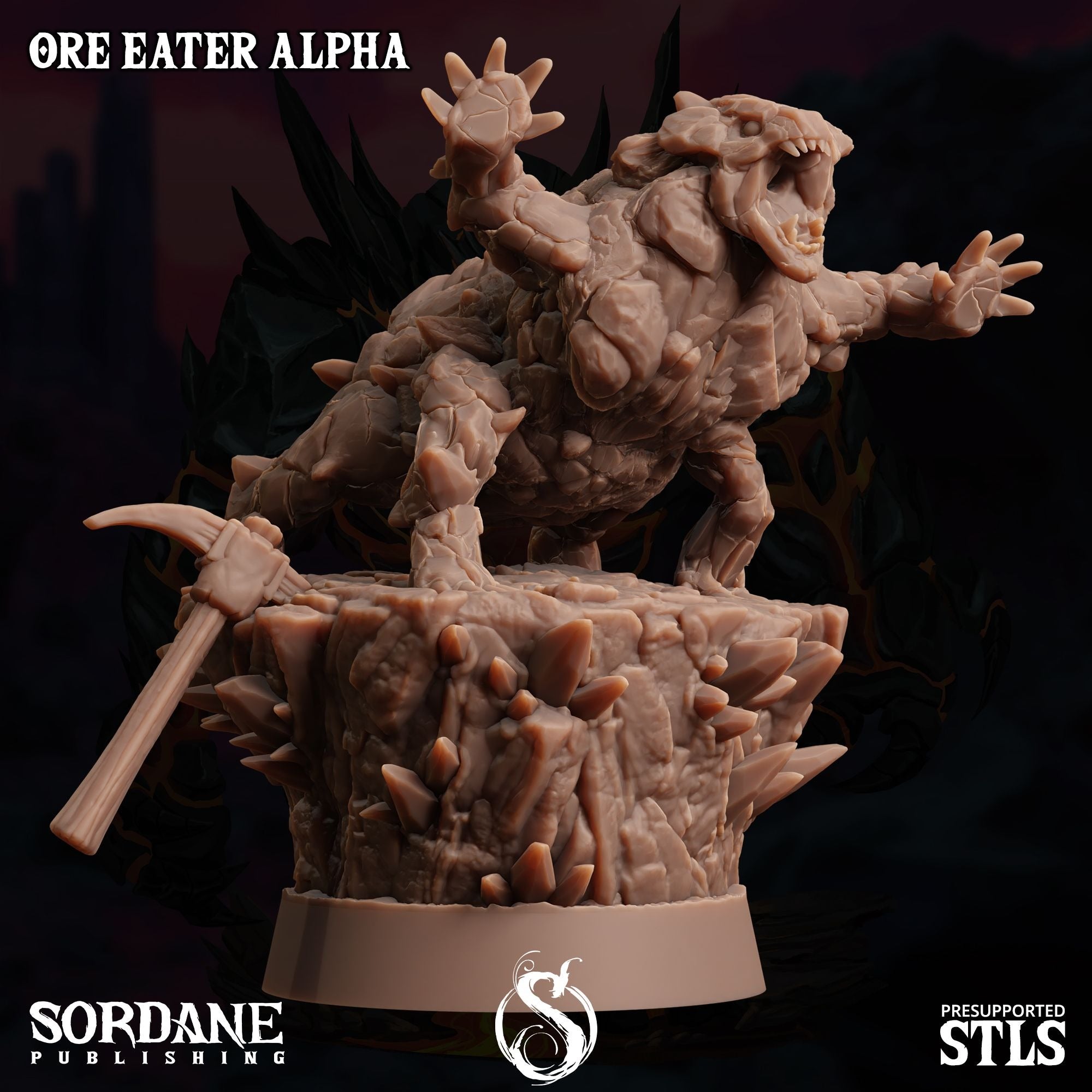 Alpha Ore Eater -  3d Printed Miniature Sculpted by Sordane Publishing