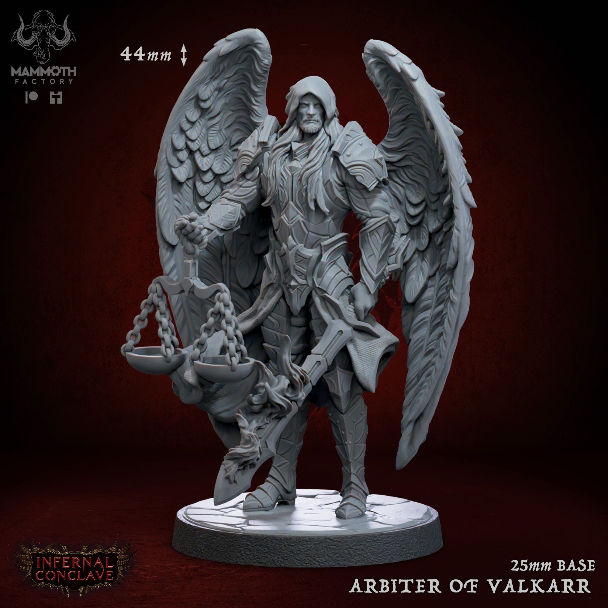 Amos, Arbiter of Valkarr - Infernal Conclave - 3d Printed Miniature Sculpted by Mammoth Factory