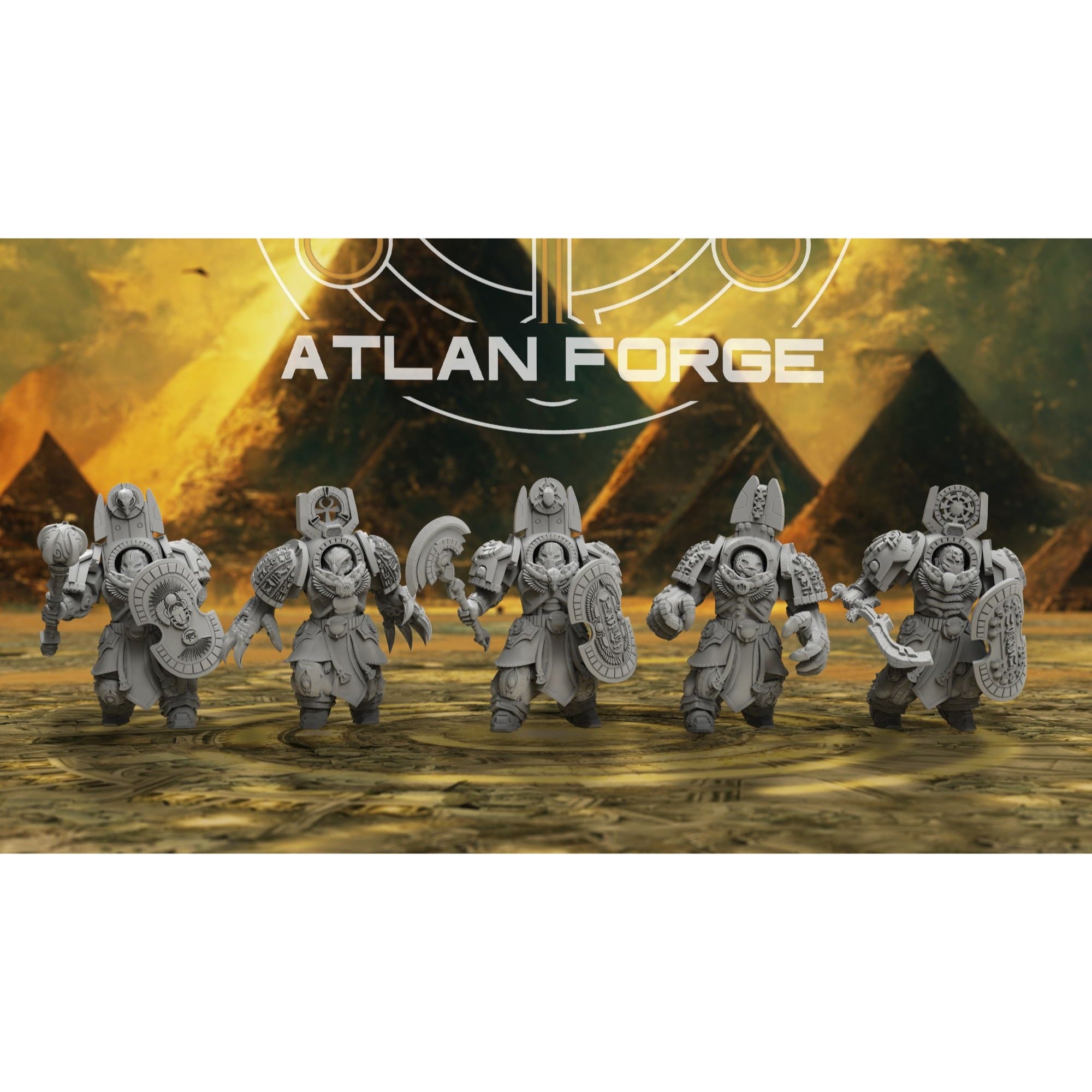 Aegyptian Assault Nehebkau - 5 Model Modular Unit 3d Printed Sculpted by Atlan Forge