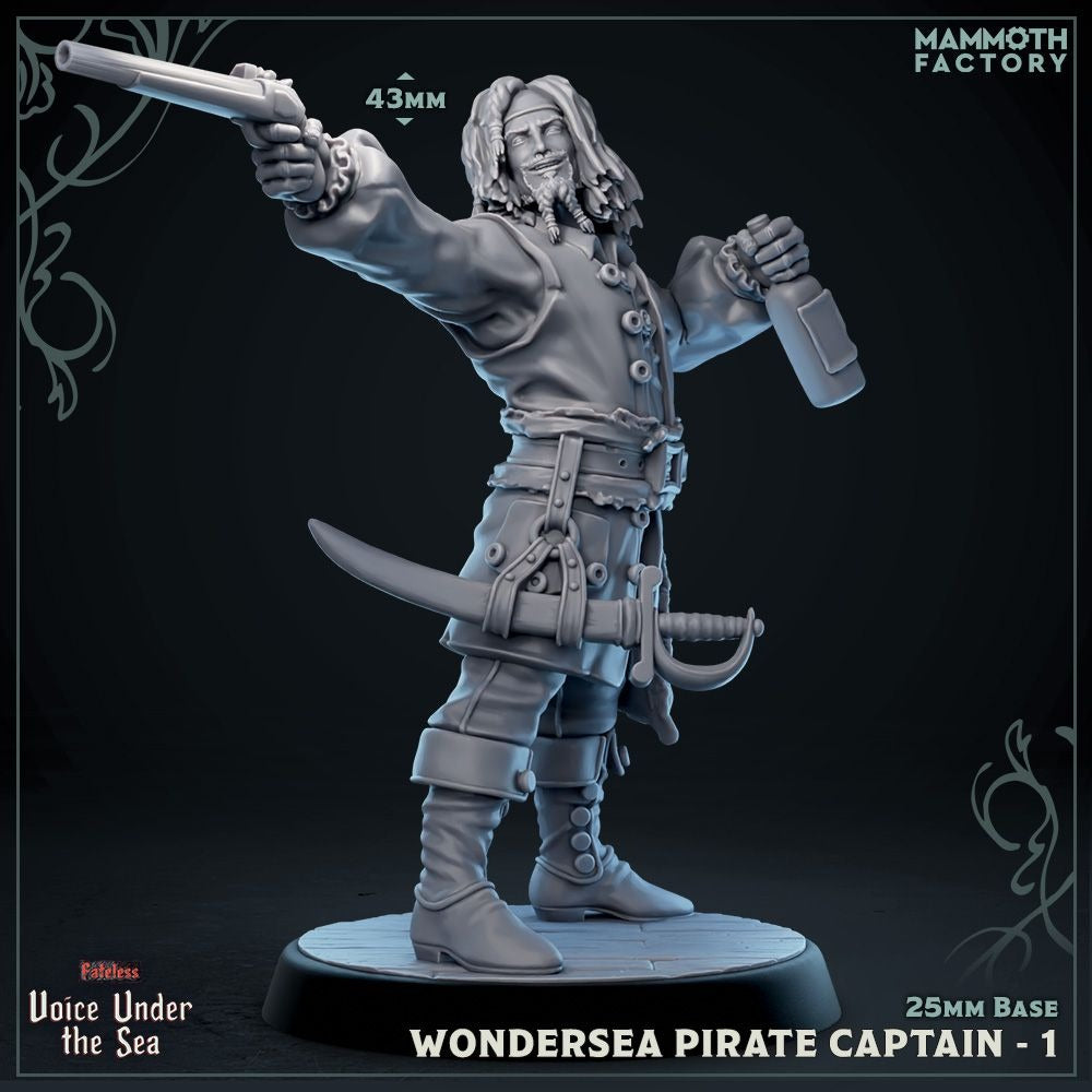 Wondersea Pirates - Voice Under the Sea - 3d Printed Miniature Sculpted by Mammoth Factory