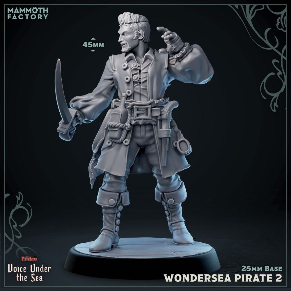 Wondersea Pirates - Voice Under the Sea - 3d Printed Miniature Sculpted by Mammoth Factory